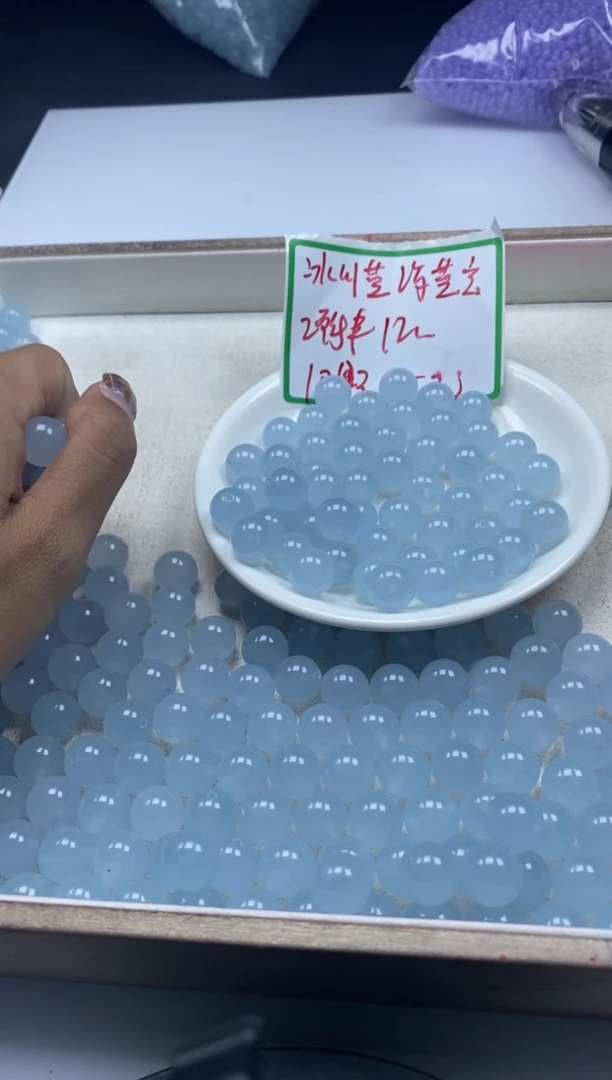 【闪购商品】玛瑙/玉髓颈饰未镶嵌w811冰川蓝玛瑙12mm*10颗