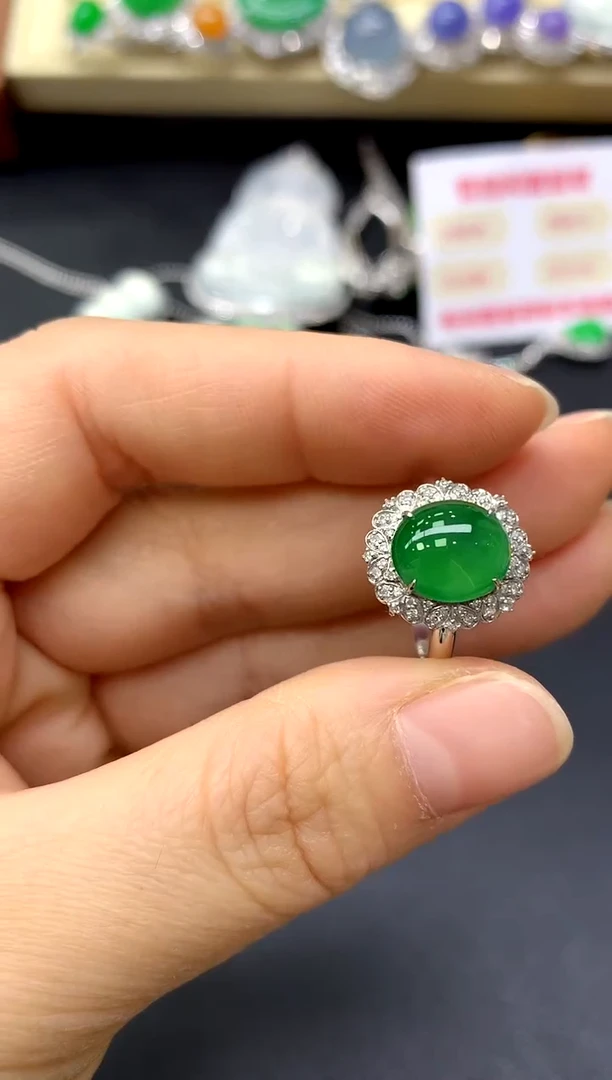 18K金镶嵌戒指翡翠359-中国好珍宝