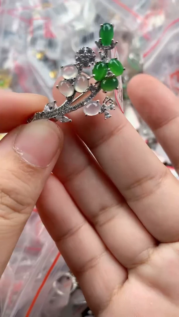 银S925镶嵌戒指翡翠111    10