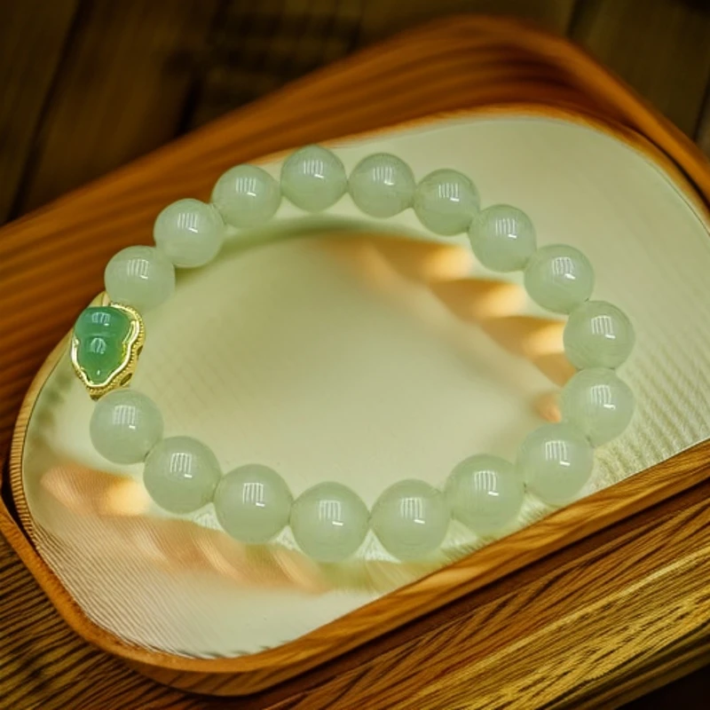 天然和田玉创意单圈手链 10mm 多样性发一 A016