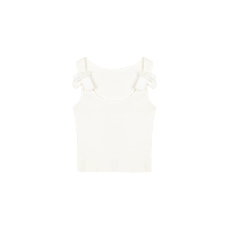 千寻女装铭顺-蝴蝶结装饰背心女简约优雅气质减龄百搭C4BX5332A