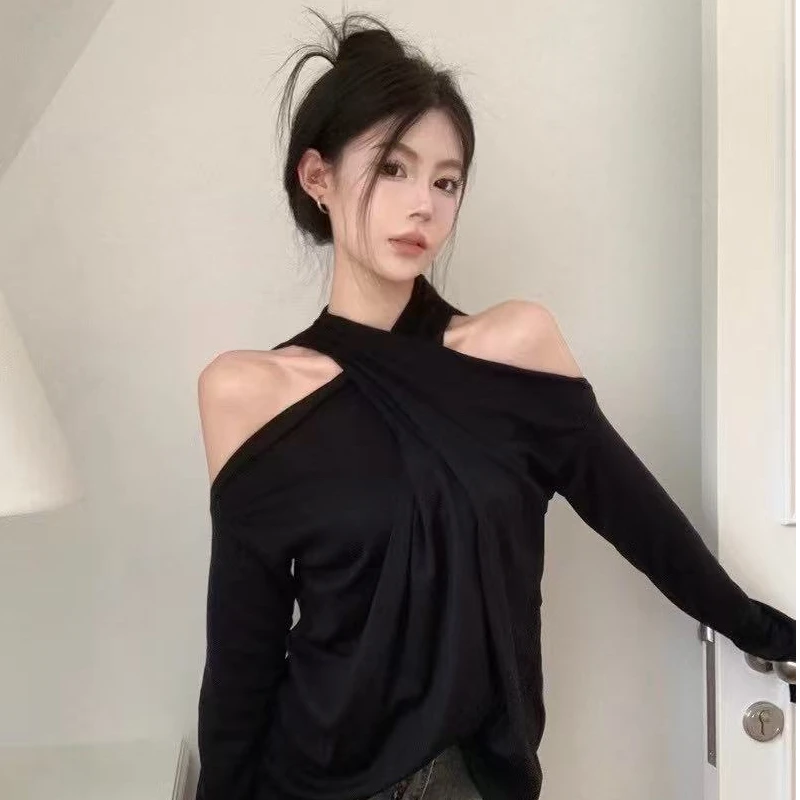 ROU-ROU)JIA辣妹挂脖露肩防晒背心35R101