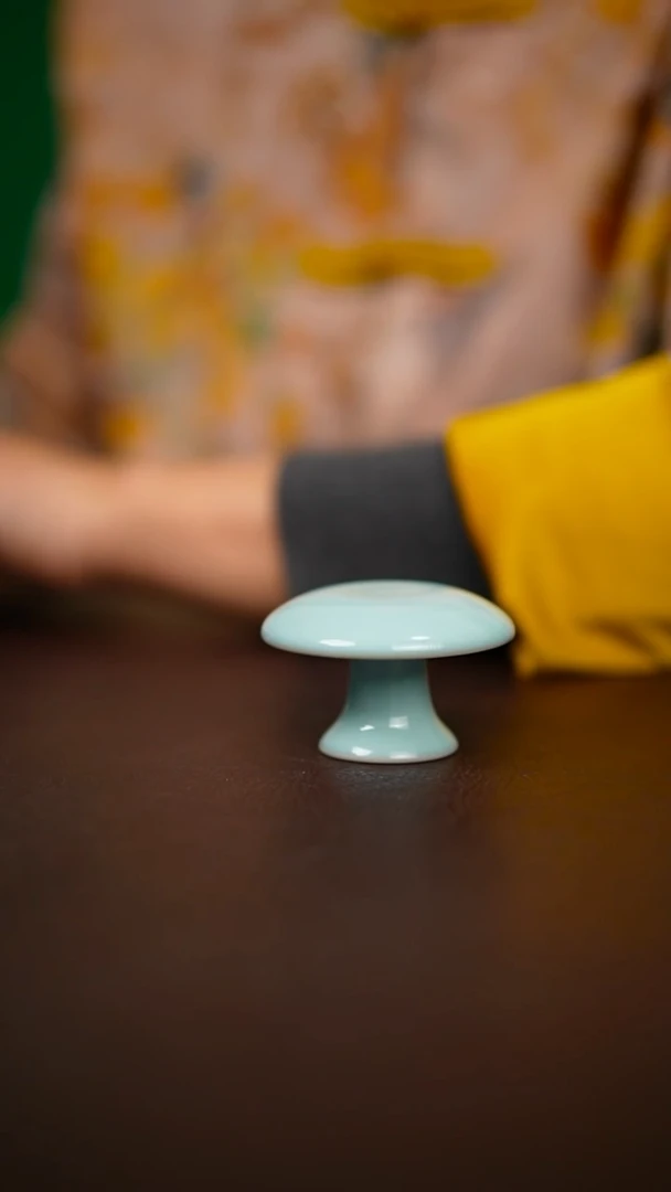 天青纯手工支钉蘑菇头盖置不完美