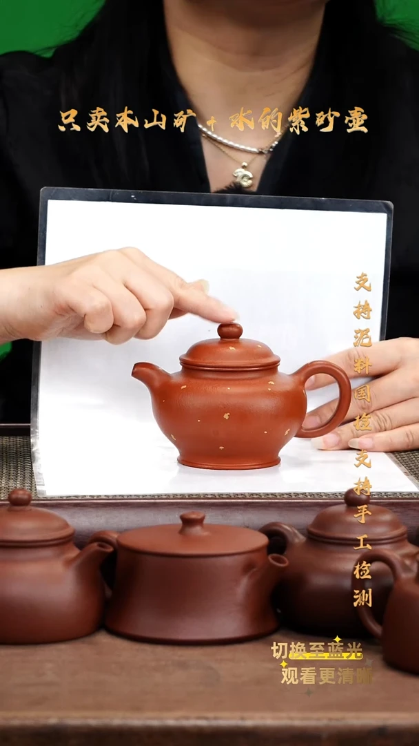 茶壶紫砂原矿 朱泥 全手 洒金掇只