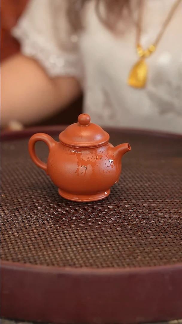 茶壶紫砂朱泥 半手工 潘壶 100cc