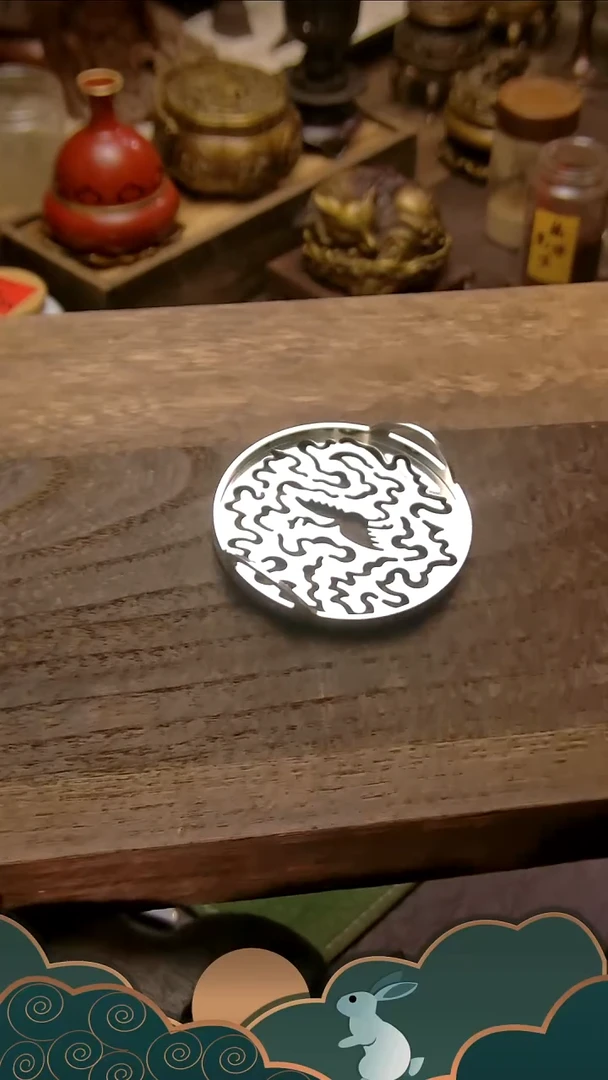 铜 镀银双耳9cm（云鹤）