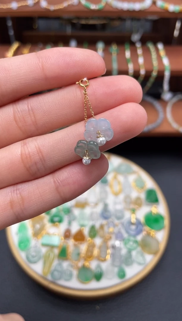 【闪购商品】翡翠吊坠(不含链)18K金镶嵌一个  JK283