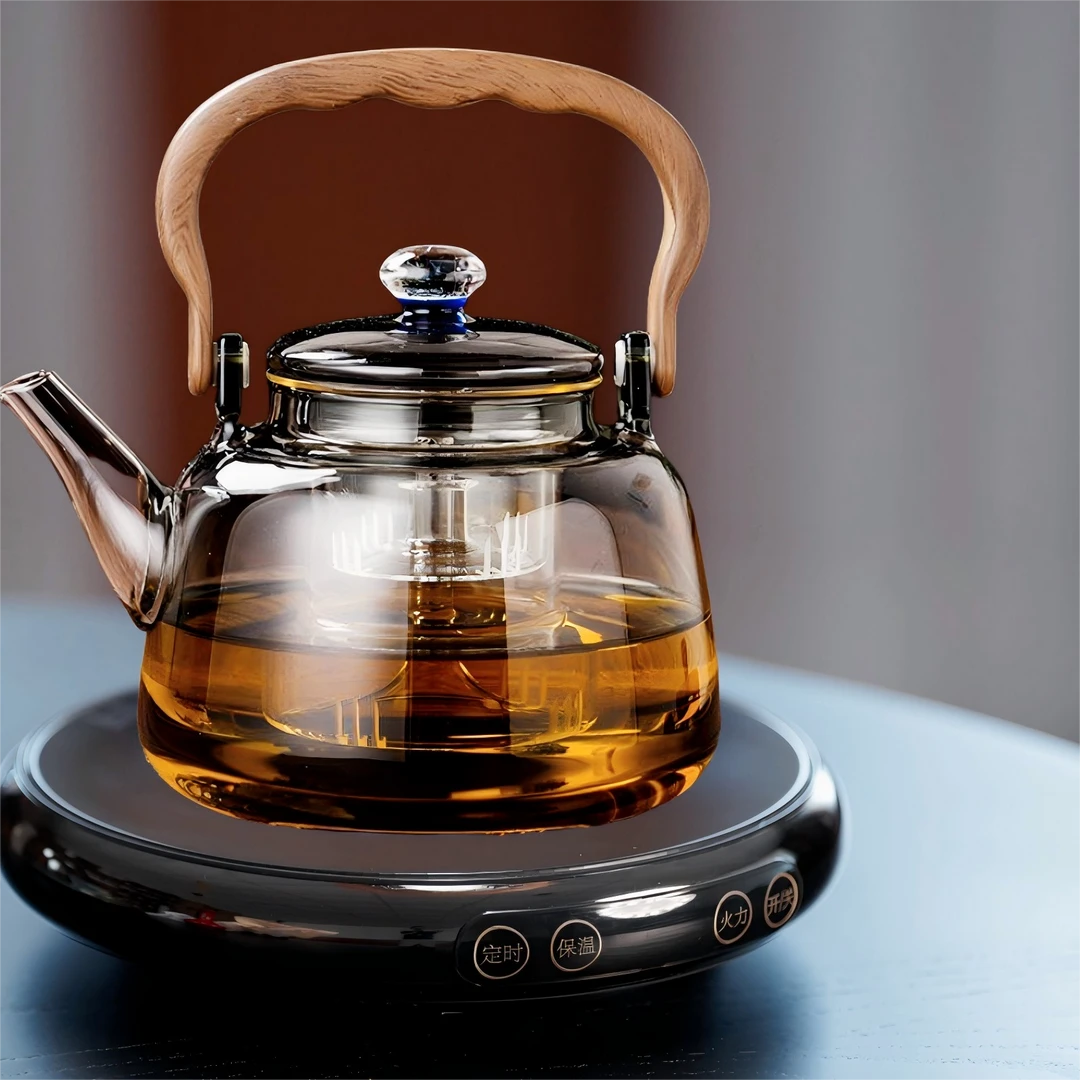 电陶炉茶具蒸煮套装2025新款煮茶炉大容量高硼硅玻璃煮茶壶泡茶壶