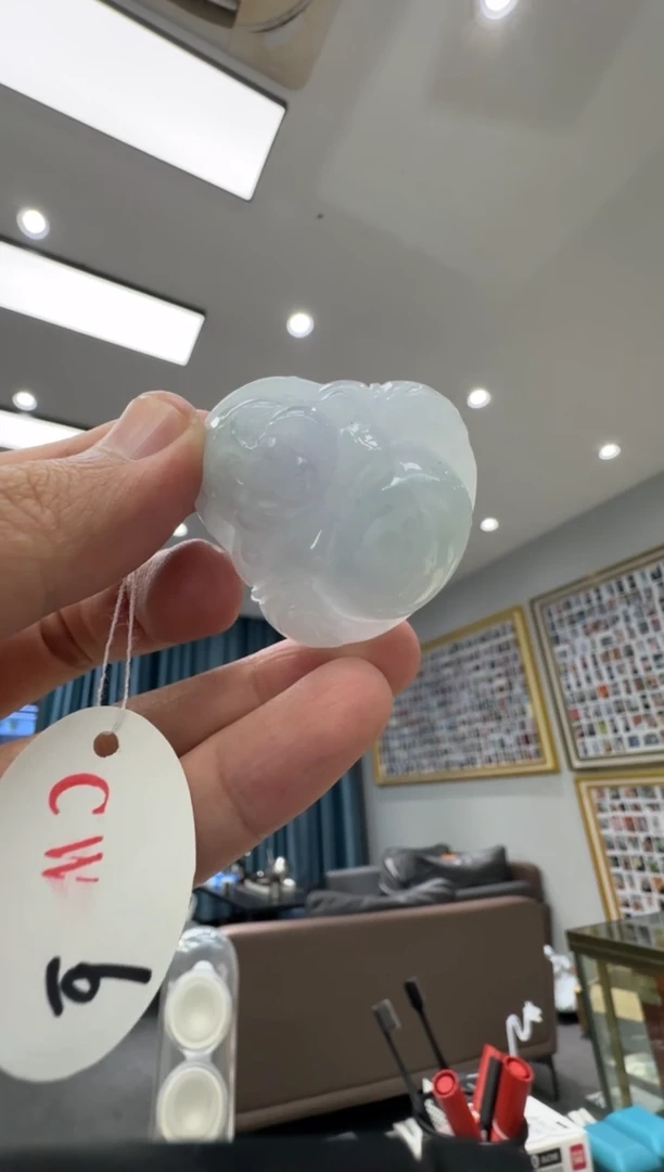 颈饰未镶嵌翡翠天然翡翠A货孤品一件