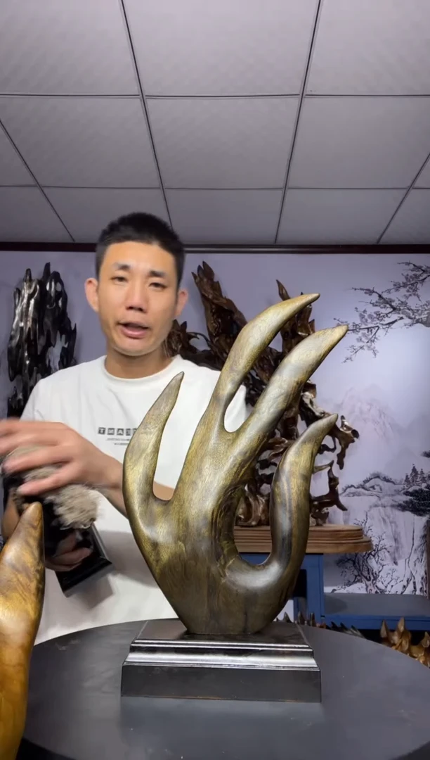金丝楠木雕款道*金丝楠木工艺品摆件