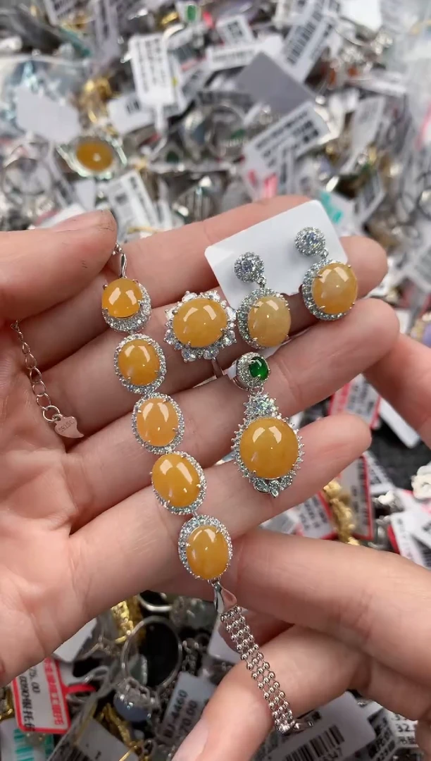 银S925镶嵌戒指翡翠777   4