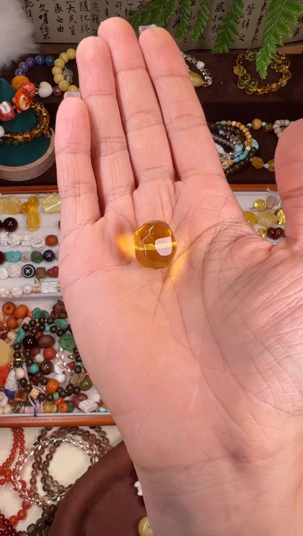 子*金珀切面异形单颗裸石