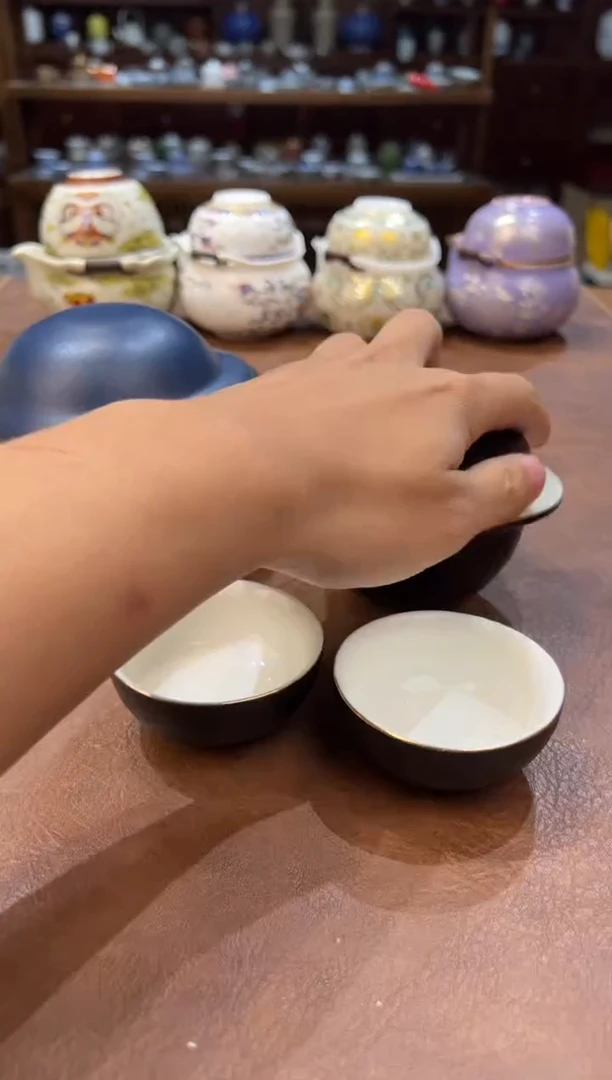 真的很便宜超好看会开片的旅行茶具