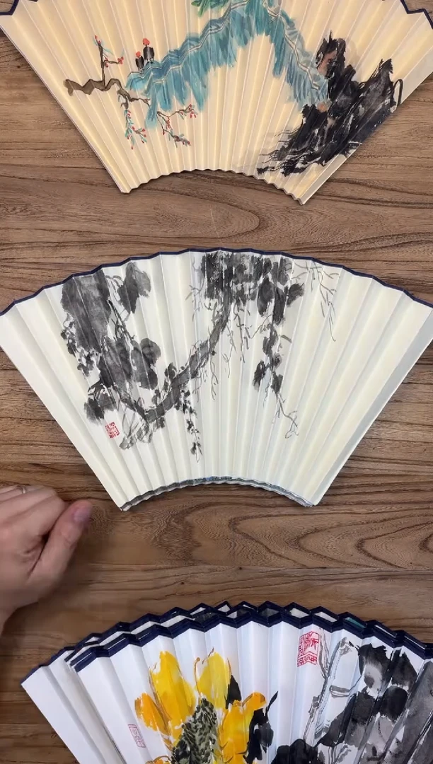 【闪购商品】扇子16方泽黎长物宣纸扇面