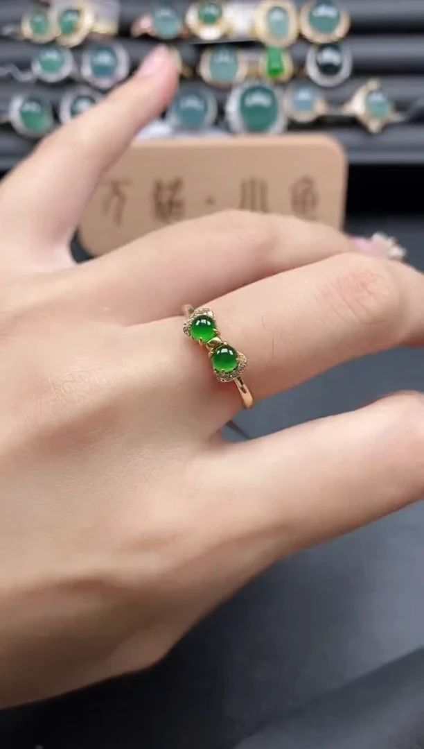 翡翠戒指银S925镶嵌5151-4