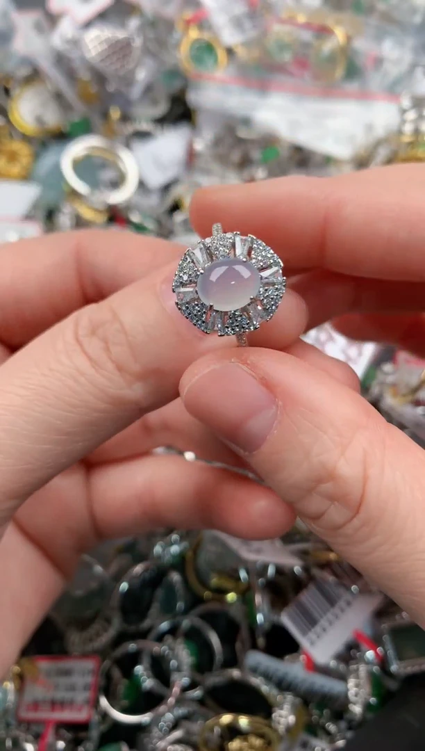 银S925镶嵌戒指翡翠111   4