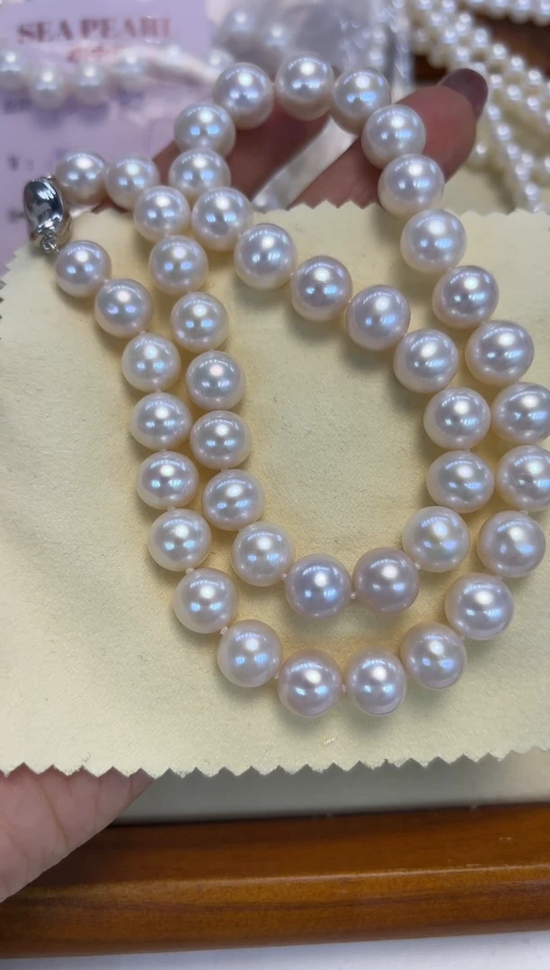 颈饰银S925镶嵌淡水珍珠9.5-10.5MM 无核