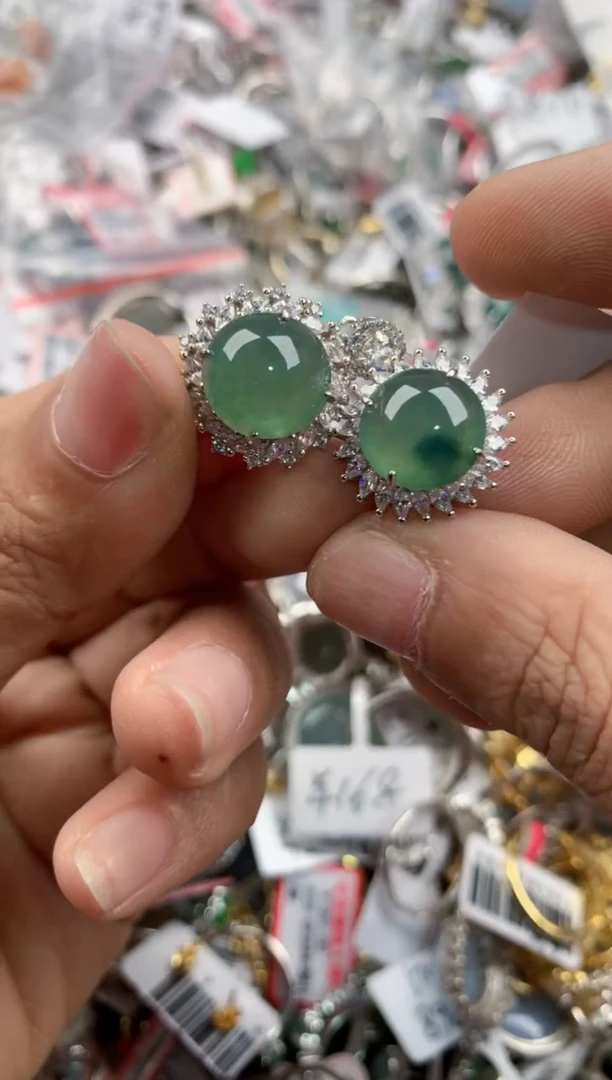 银S925镶嵌戒指翡翠333----8