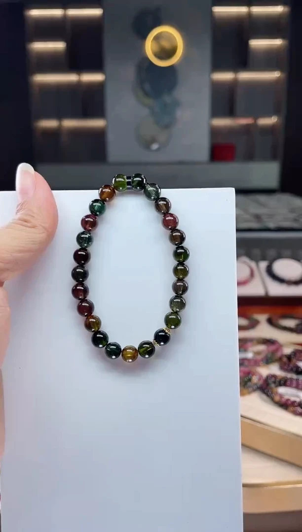 未镶嵌老矿碧玺单圈手串7mm+碧玺（多样性发一条）Q