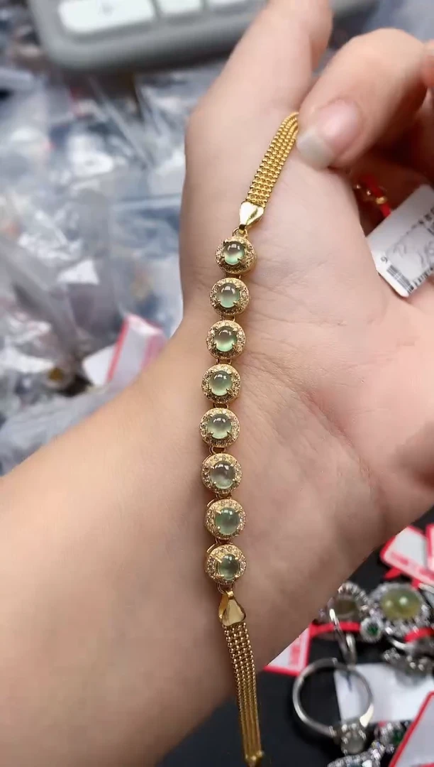 银S925镶嵌戒指翡翠天然A货缅甸翡翠