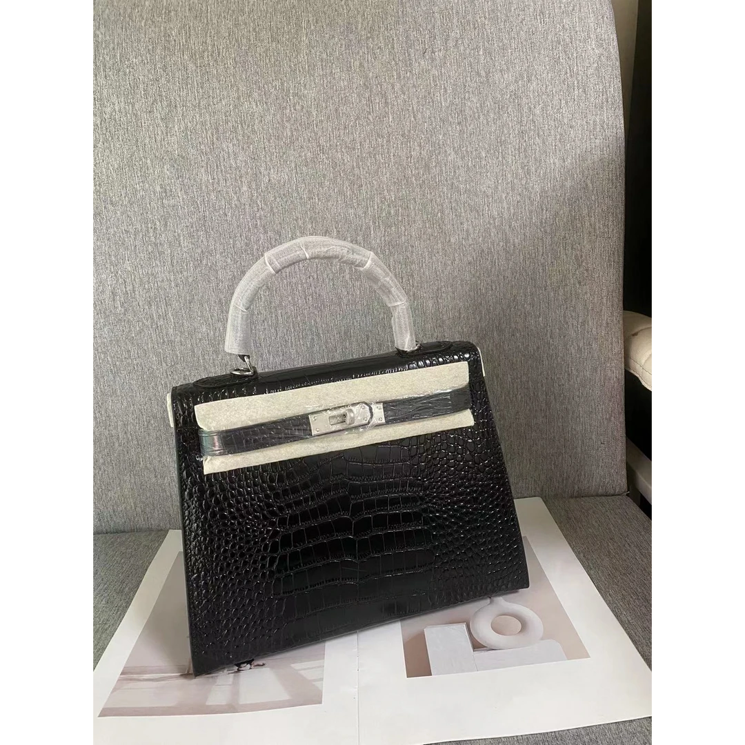 【Rain.Cun】 28银扣凯头层牛皮压鳄鱼纹女包 XKY-2107-鳄鱼28