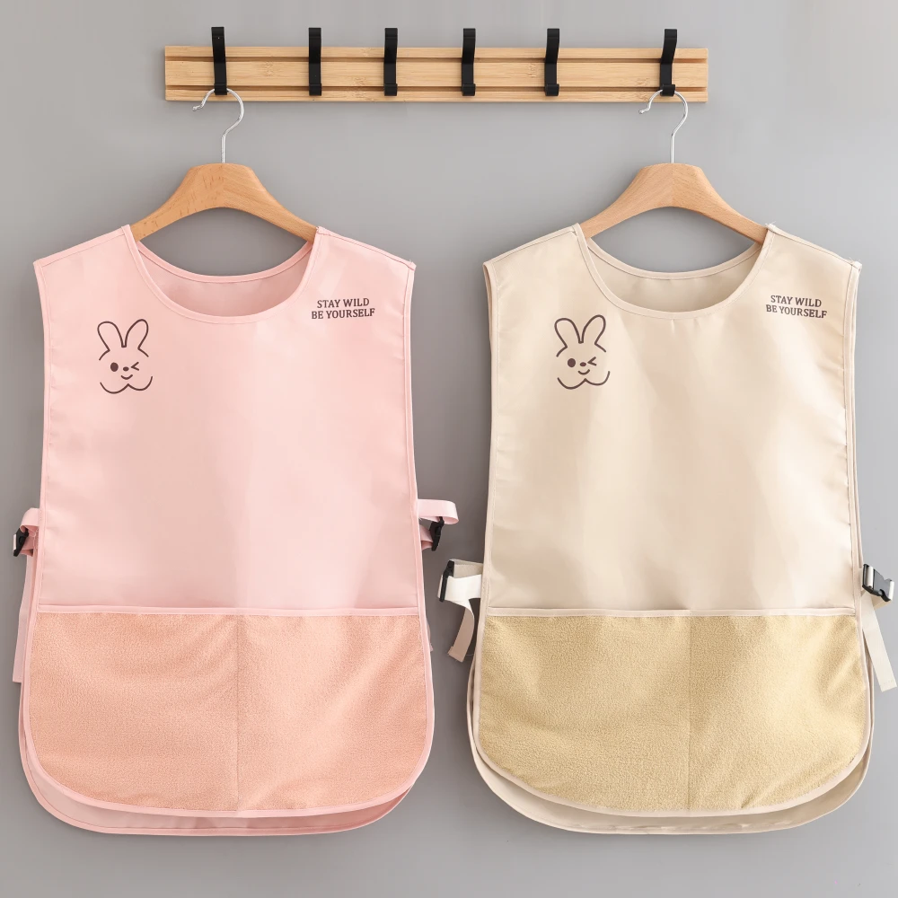 25年爆款防泼水马甲式围裙成人家用厨房做饭工作服可定制擦手罩衣