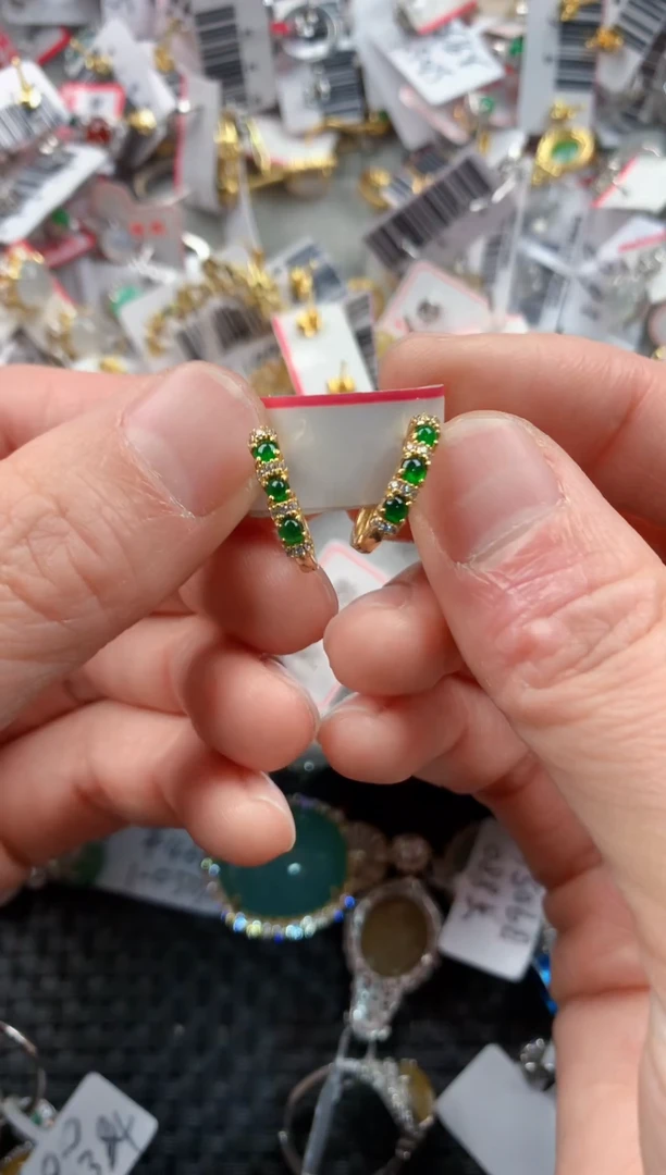 银S925镶嵌戒指翡翠222   1