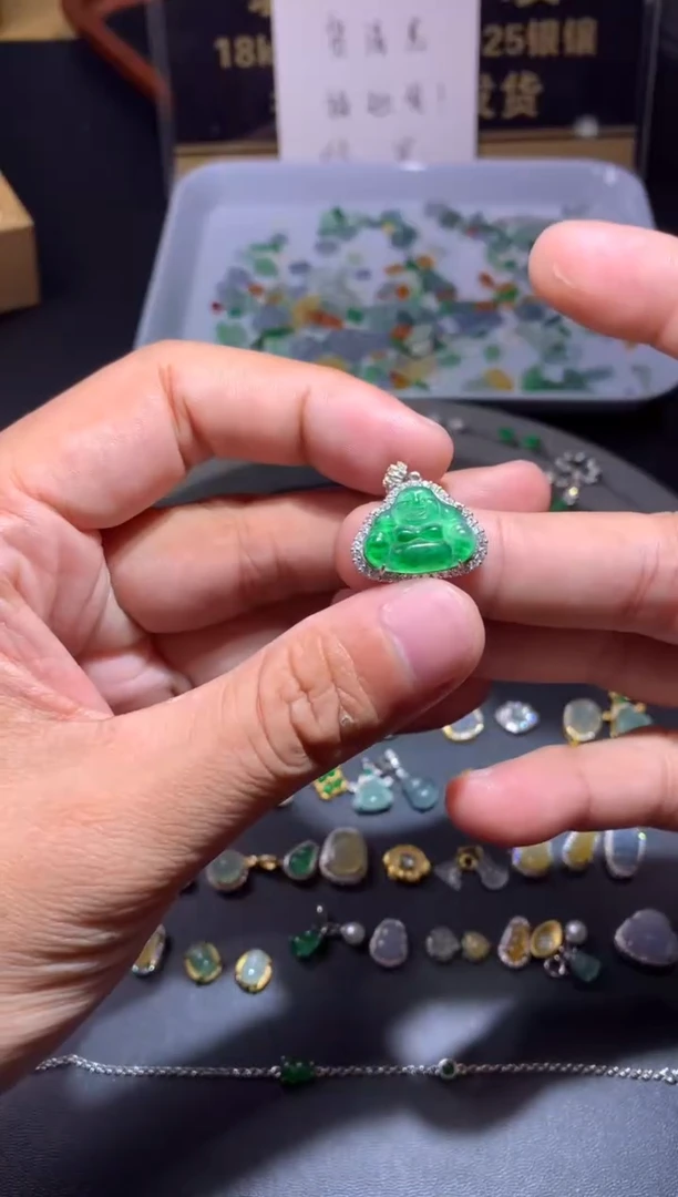 吊坠(不含链)银S925镶嵌翡翠1