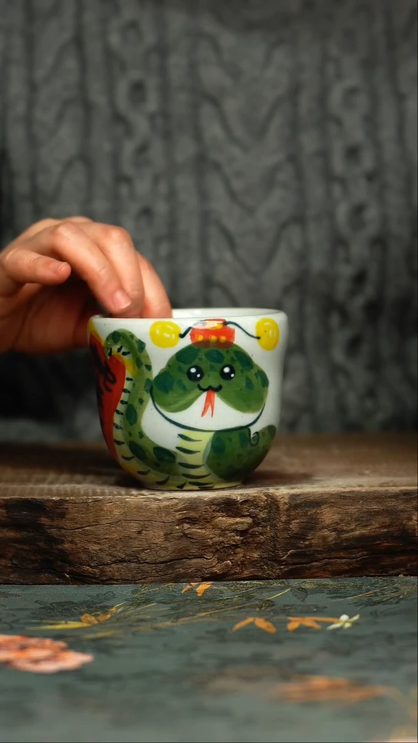 【闪购商品】杯釉下彩手工手绘同款陶器