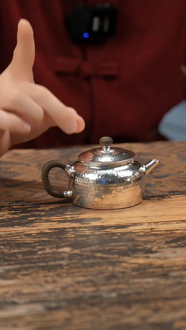 手工锤纹德钟泡茶银壶1壶