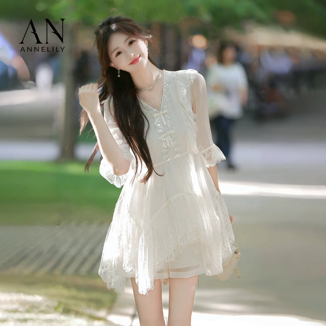 ANNELILY安琪琪【冷瑶】新款时尚高级感气质百搭短裙套装AT2506105