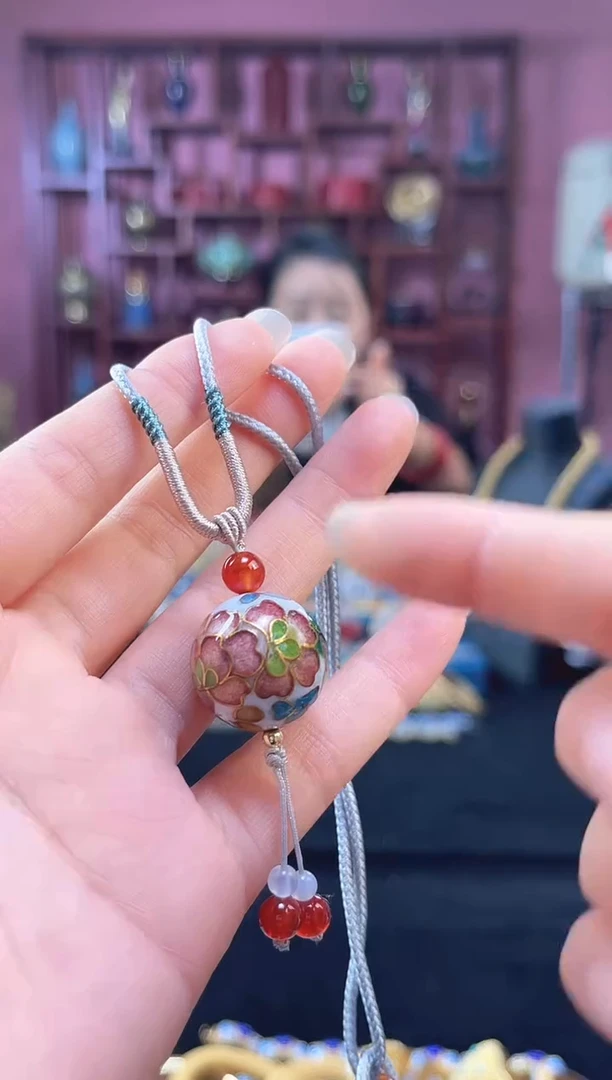 非遗 景泰蓝2.0单珠挂件 白色