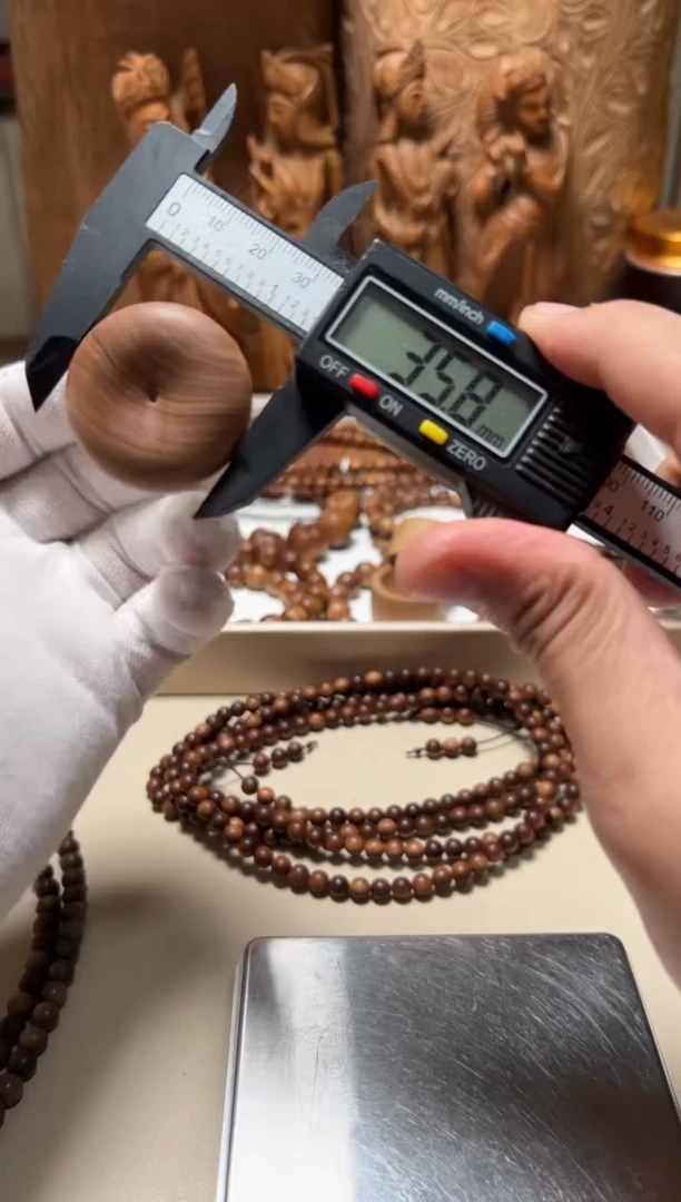 手串/手链檀香木小扣子 带一丢丢树结