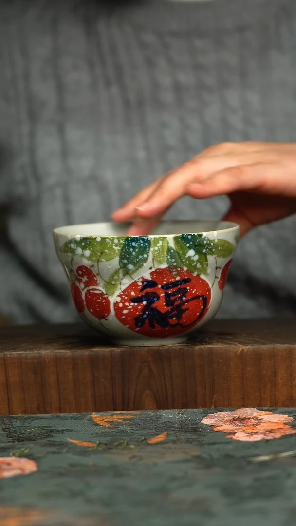 杯釉下彩手工手绘同款陶器