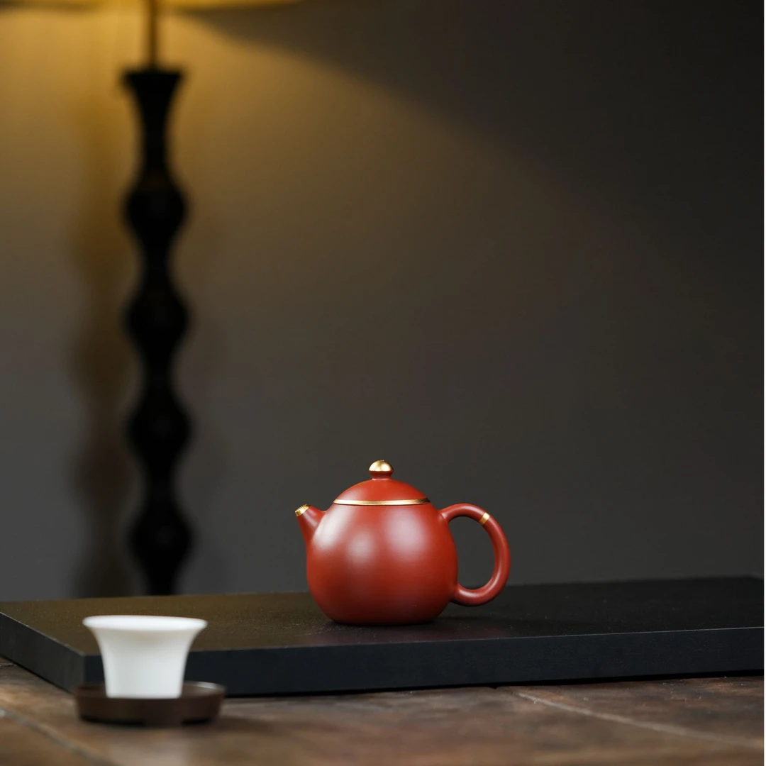 金砂阁【龙蛋】工艺师描金丨200cc宜兴紫砂壶茶壶茶具D0743