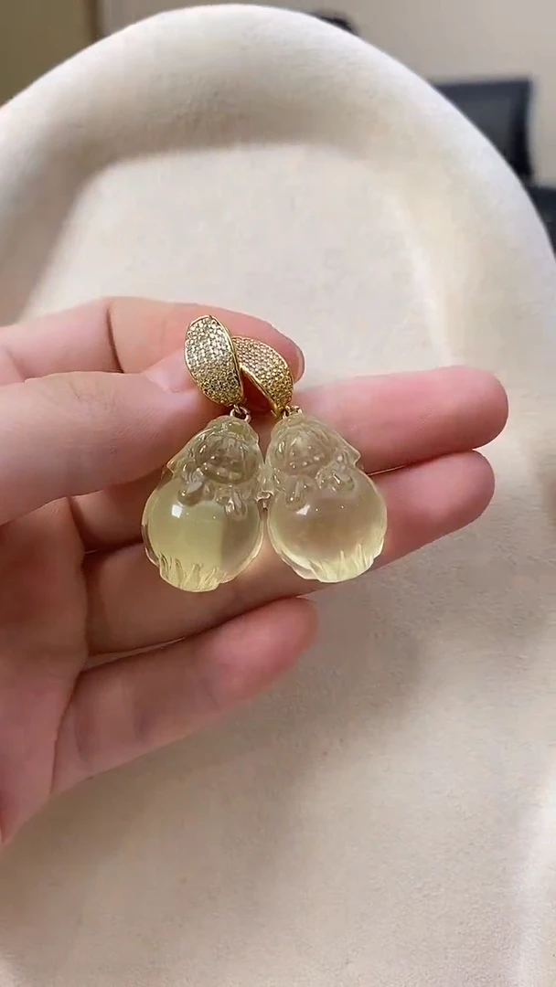 未镶嵌耳饰水晶耳环