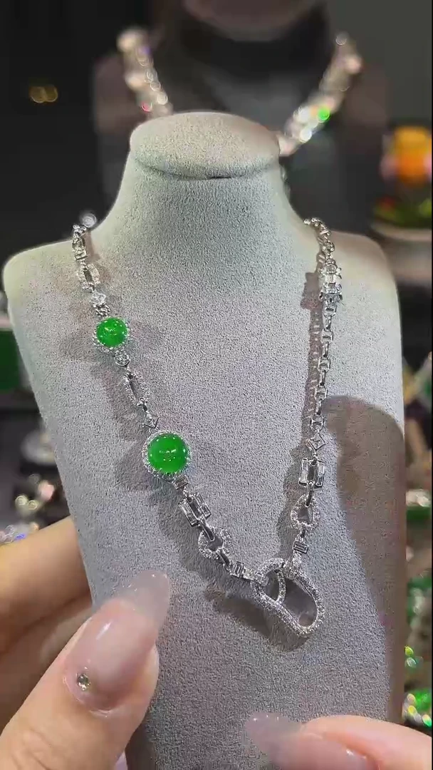 【闪购商品】翡翠颈饰18K金镶嵌万能链