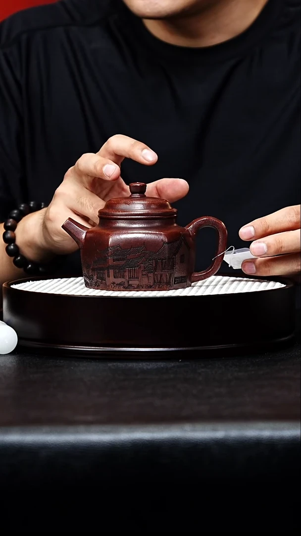 茶壶紫砂六方德钟手工紫砂壶