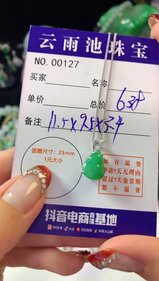 翡翠银S925镶嵌颈饰翡翠