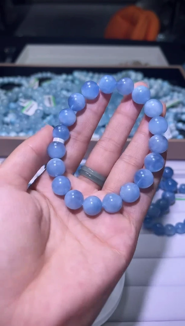 1海蓝宝石（处理）J140-10mm海蓝宝单圈-多样性发其一