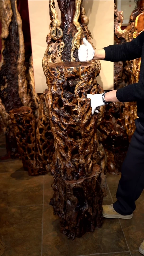 木雷击枣木花架