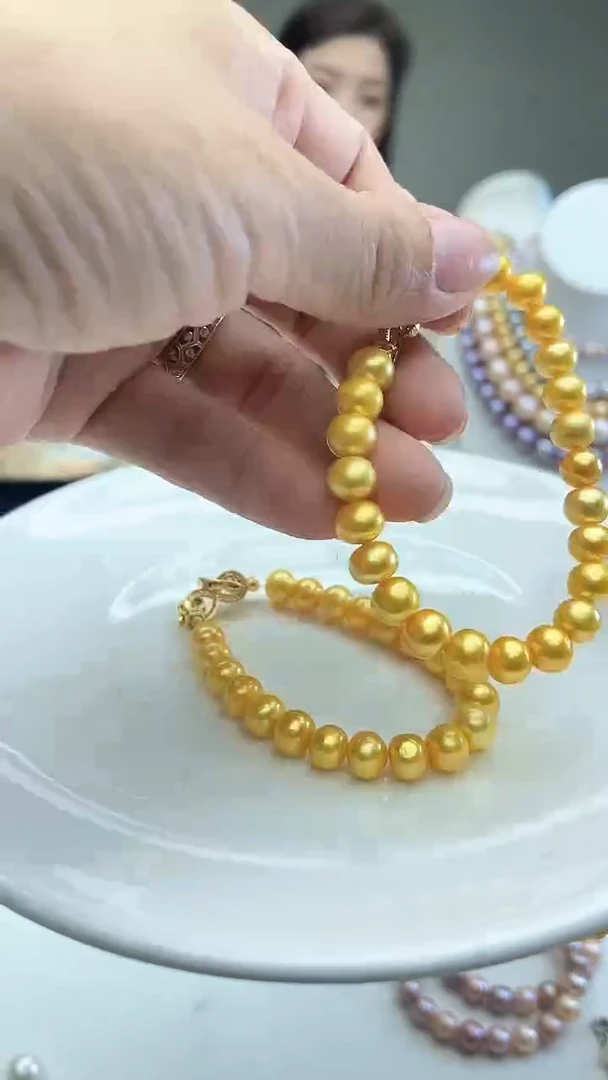 未镶嵌手链淡水珍珠黄色系手链