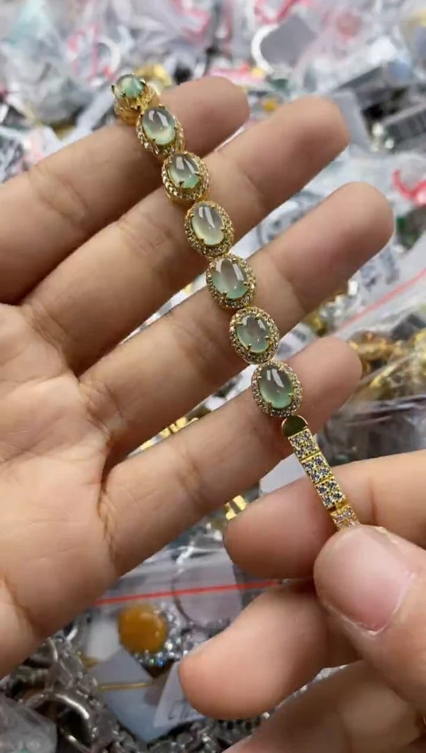 银S925镶嵌戒指翡翠555                   9