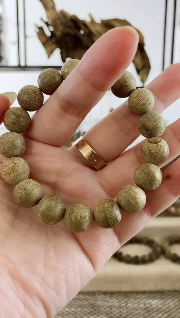 沉香手串海南倒架老料12+MM单圈
