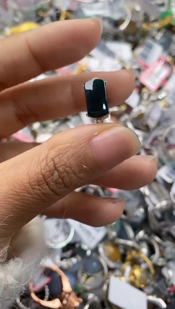 银S925镶嵌戒指翡翠7777---4