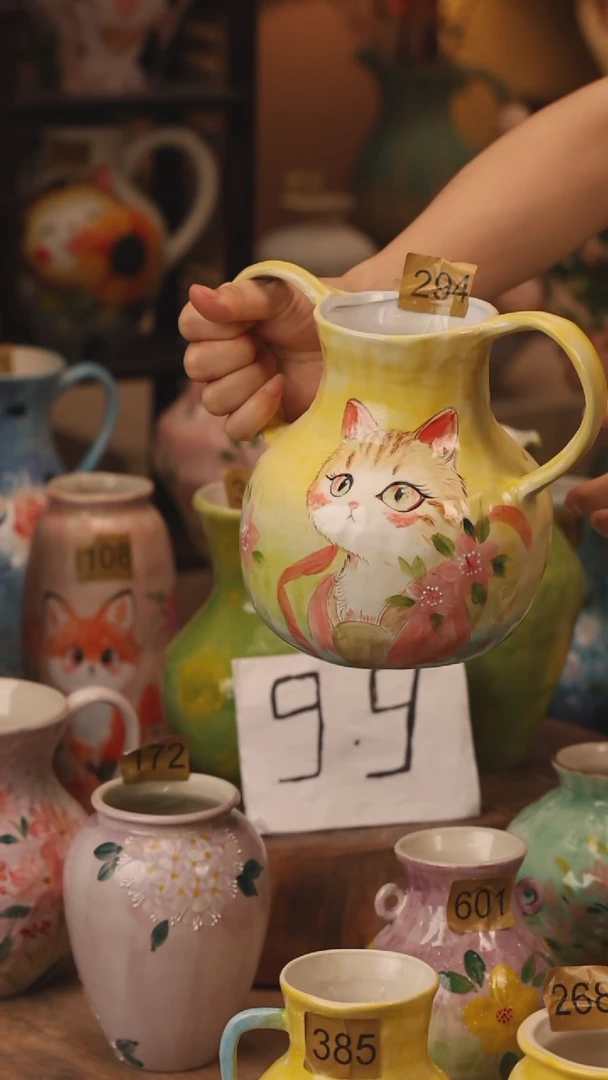 陶瓷294景德镇设计师手作花器摆件侘寂风