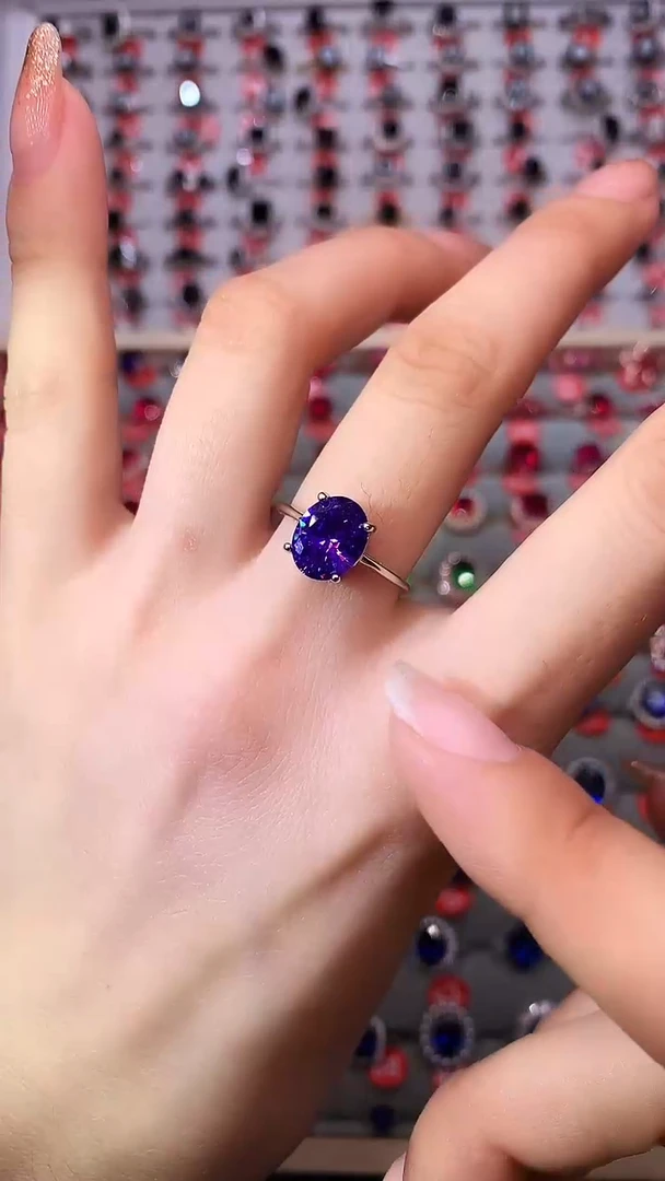 【闪购商品】紫晶戒指银S925镶嵌11111