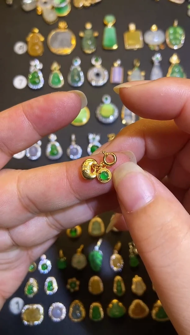 吊坠(不含链)银S925镶嵌翡翠1