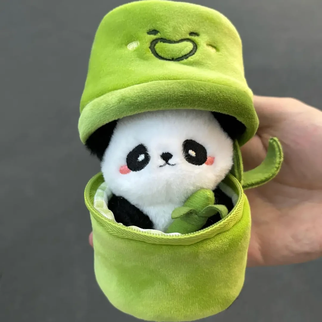 正版熊猫玩偶A竹筒钥匙扣挂件成都网红爷爷毛绒宽窄巷子的店纪念