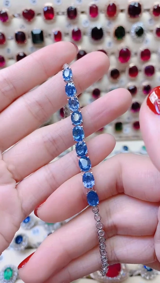 18K金手链蓝宝石18K金镶嵌1